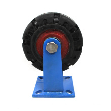 8 inch overweight flat plate rigid iron rubber casters wheel